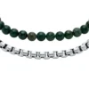 Set cadou brățară din oțel inoxidabil și agat verde