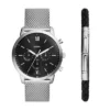 Set ceas și brățară Neutra Chronograph din oțel inoxidabil