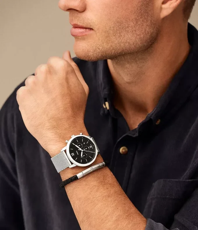 Set ceas și brățară Neutra Chronograph din oțel inoxidabil