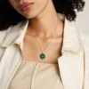 Taurus Sutton Zodiac Colier cu pandantiv din oțel inoxidabil auriu și malachit verde Taurus Sutton Zodiac Colier cu pandantiv din oțel inoxidabil auriu și malachit verde