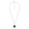 Taurus Sutton Zodiac Colier cu pandantiv din oțel inoxidabil auriu și malachit verde Taurus Sutton Zodiac Colier cu pandantiv din oțel inoxidabil auriu și malachit verde