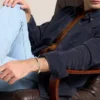 Textură striată mecanic Brățară manșetă striată din oțel inoxidabil în două nuanțe Textură striată mecanic Brățară manșetă striată din oțel inoxidabil în două nuanțe