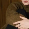Textură striată mecanic Inel cu bandă striată din oțel inoxidabil în două nuanțe Textură striată mecanic Inel cu bandă striată din oțel inoxidabil în două nuanțe