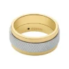 Textură striată mecanic Inel cu bandă striată din oțel inoxidabil în două nuanțe Textură striată mecanic Inel cu bandă striată din oțel inoxidabil în două nuanțe