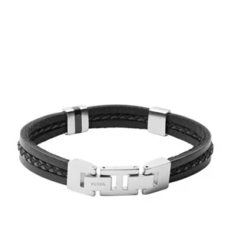 Townsman Leather Essentials Brățară din piele neagră cu mai multe șiruri