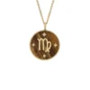 Virgo Sutton Zodiac Colier cu pandantiv din oțel inoxidabil auriu și ochi de tigru Virgo Sutton Zodiac Colier cu pandantiv din oțel inoxidabil auriu și ochi de tigru