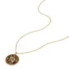 Virgo Sutton Zodiac Colier cu pandantiv din oțel inoxidabil auriu și ochi de tigru Virgo Sutton Zodiac Colier cu pandantiv din oțel inoxidabil auriu și ochi de tigru